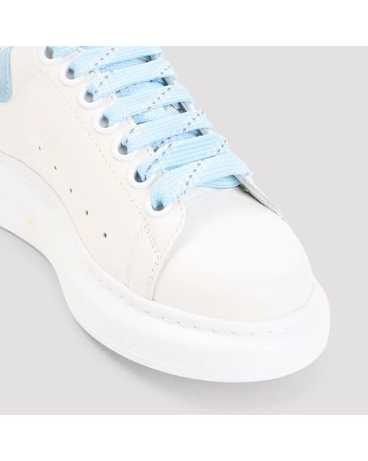 McQueen White Leather Suede Platform Sneakers