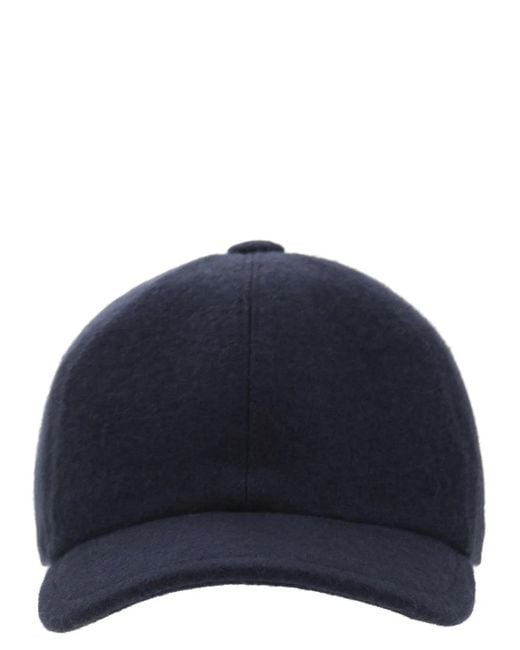 Fedeli Blue Cashmere Hat for men