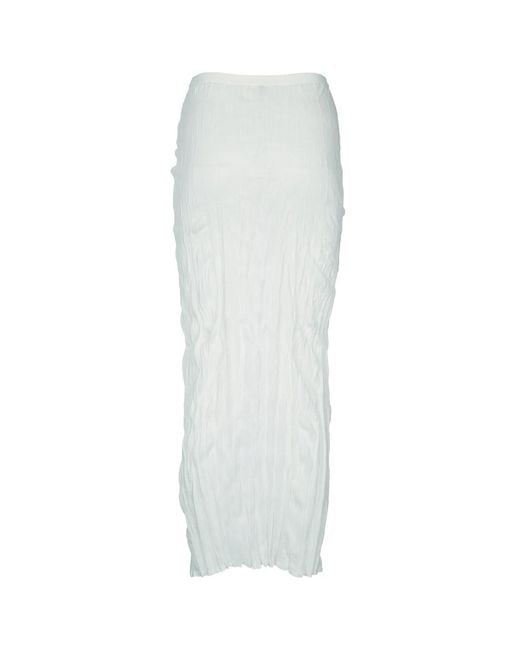 Totême White Crinkled Knit Skirt