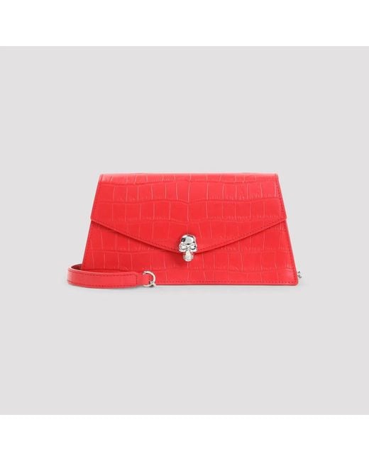 McQueen Red Pop Skull Mini Bag