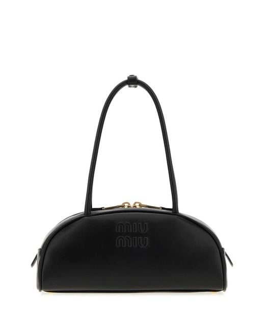 Miu Miu Black Leather Beau Shoulder Bag