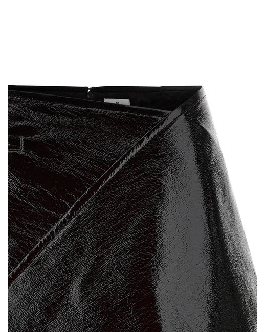 Courreges Black 'Fold Vinyl Mini' Skirt