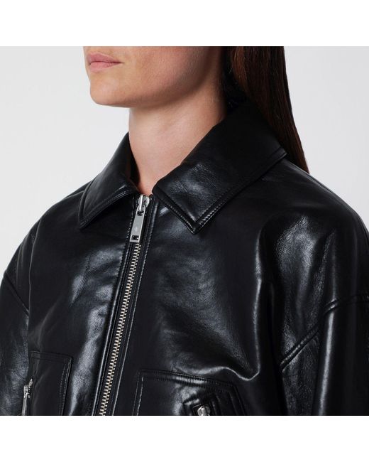 Anine Bing Black Assan Regenerated Leather Jacket