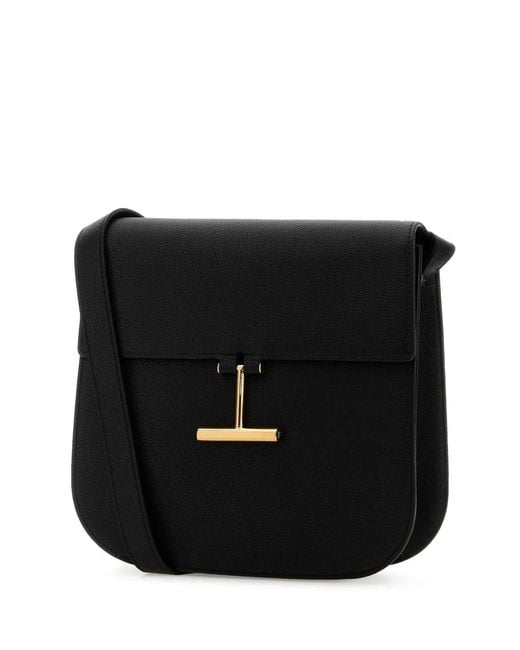 Tom Ford Black Grain Leather Medium Crossbody