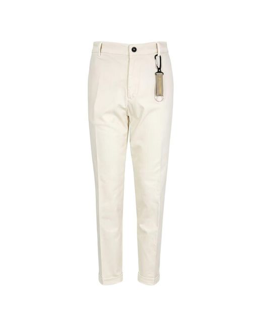 Manuel Ritz White Off Cotton Elastane Trousers for men