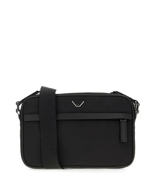 Emporio Armani Black Logo Crossbody Bag for men