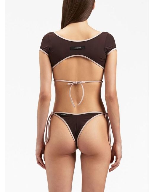 Palm Angels Red Cap-Sleeves Bikini Top