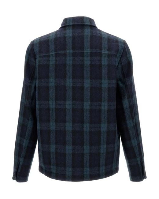 Paul Smith Blue Wool Plaid Button-Up for men