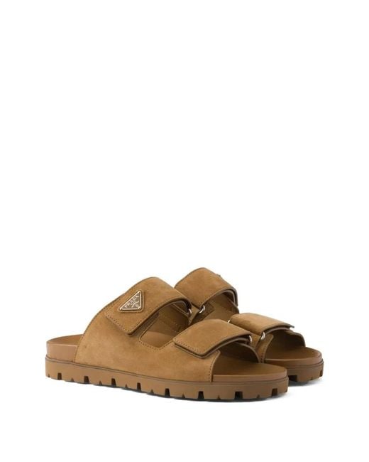 Prada Brown Suede Sandals for men