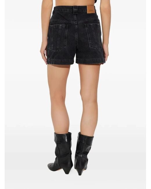 Isabel Marant Black Faded Cotton Pants