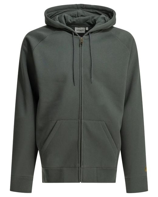 Carhartt Gray "Hooded Chase" Zip Sweatshirt for men