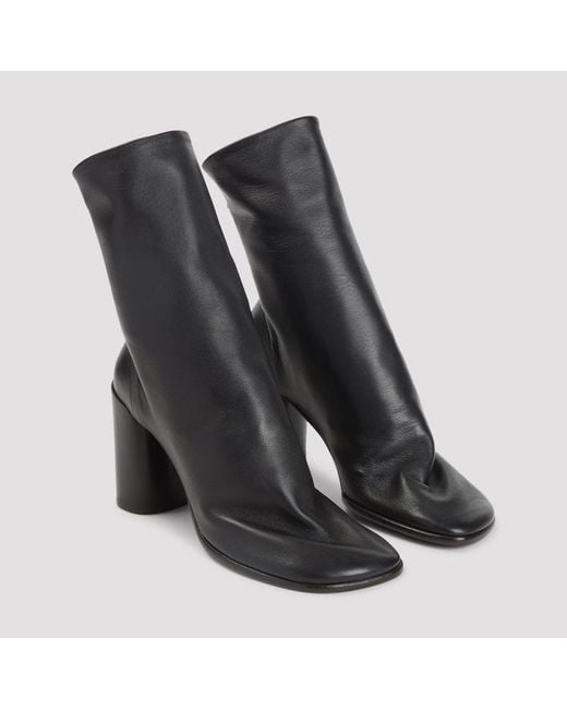 Lemaire Black Dark Chocolate Cuir Dagneau Glove Ankle 80 Boots