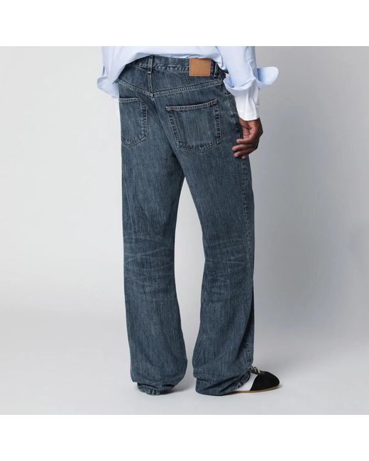 Jeanerica Blue Vega Dark Vintage-Effect Jeans for men