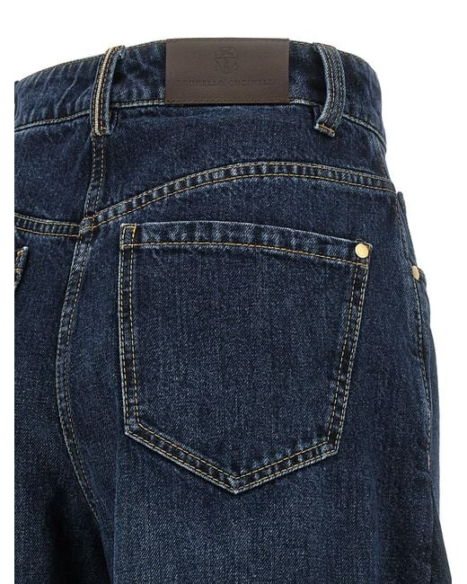 Brunello Cucinelli Blue 'Wide Barrel Full Lenght' Jeans
