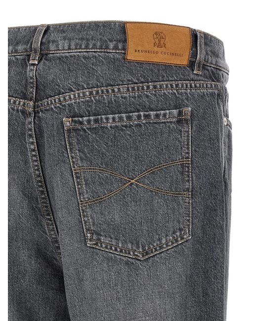 Brunello Cucinelli Gray Jeans Denim Greyscale for men