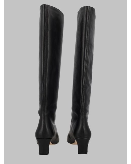 Staud Black Tall Leather Knee-High Boots