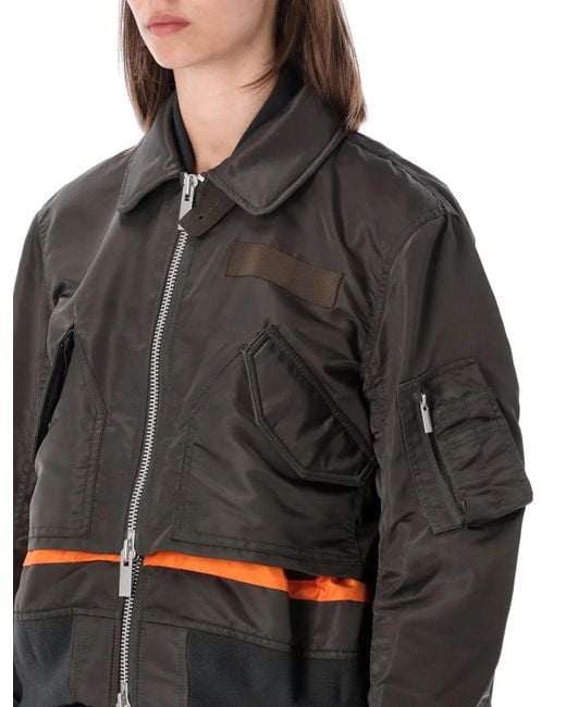 Sacai Black Nylon Twill Blouson