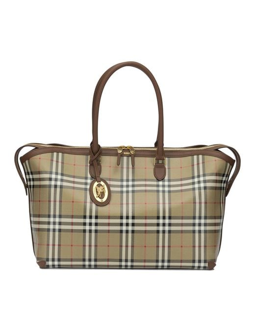 Burberry Natural "Check" Large Shoulder Bag