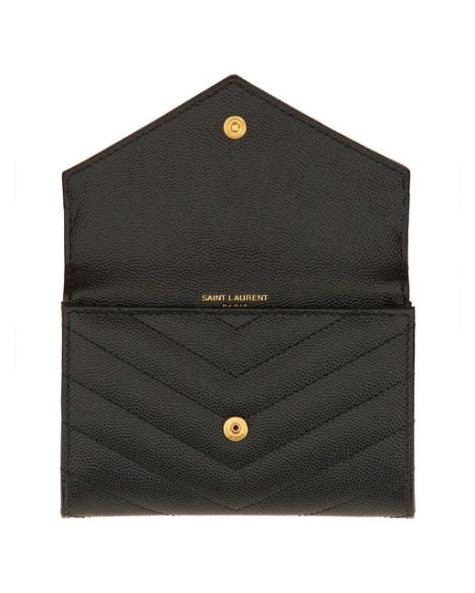 Saint Laurent Black Portafoglio Envelope Cassandre Small