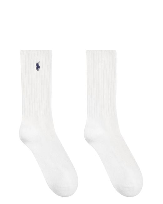 Polo Ralph Lauren White Cotton Socks With Logo for men