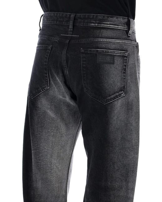 MM6 by Maison Margiela Black Faded Straight-Leg Jeans for men