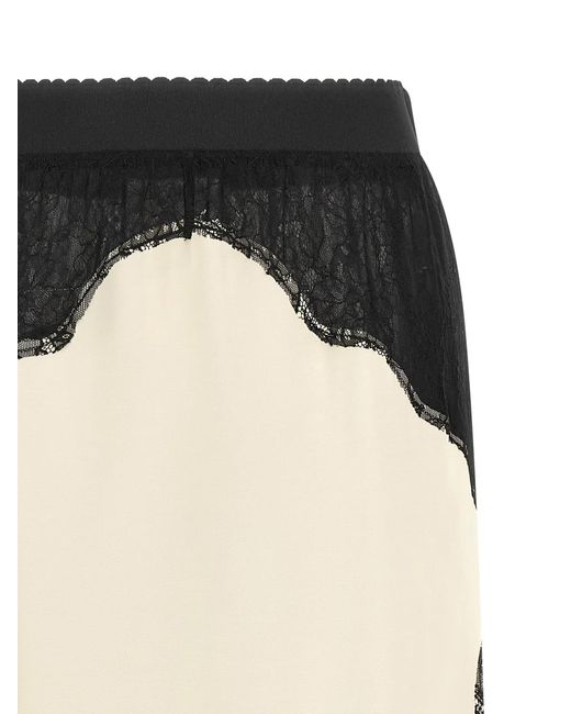 The Attico Black Lace Insert Skirt