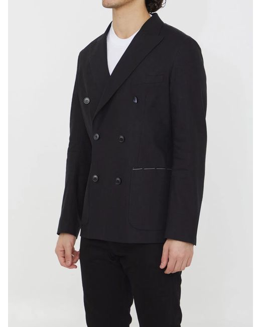 Tonello Blue Double-Breasted Stretch Jacket for men