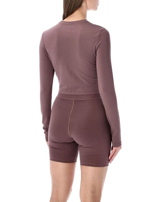 Nike Purple Long-Sleeve Cropped Top
