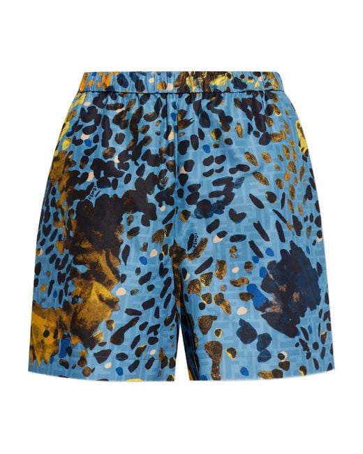 Fendi Blue Print Shorts With Spots
