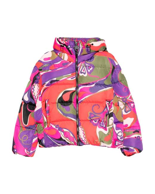 Emilio Pucci Pink Orchidee Print Down Jacket