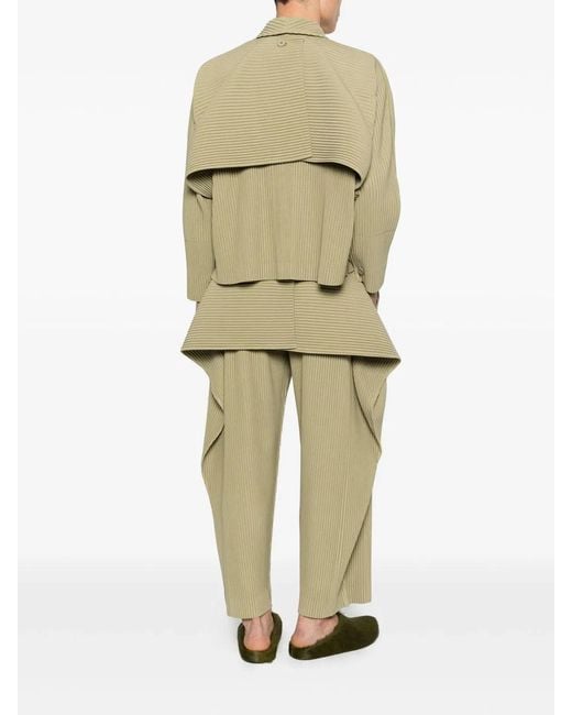HOMME PLISSÉ Natural Homme Plisse Issey Miyake Pleated Layered Jacket for men