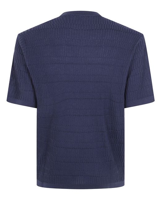 Emporio Armani Blue Classic Round Neck T-Shirt for men