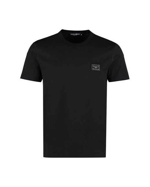 Dolce & Gabbana Black Dolce & Gabbana Logo Cotton T-Shirt for men