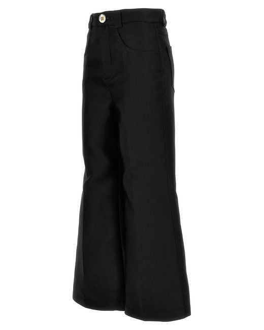 Giambattista Valli Black Cropped Silk Blend Pants
