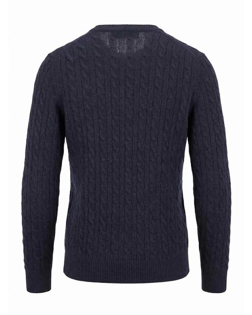 Malo Blue Cashmere Round Neck for men