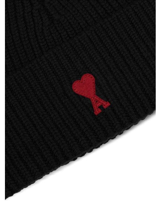 AMI Black Adc Beanie for men