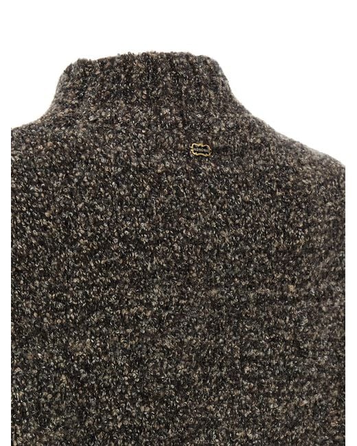 Agnona Gray Mqaglia High Neck Bouclé