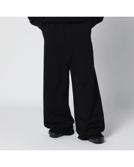 Entire studios Black Wideleg Cotton Jogging Trousers for men
