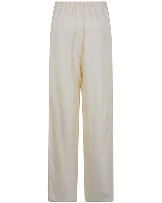Totême White "Monogram Silk" Pijama Bottoms Trousers