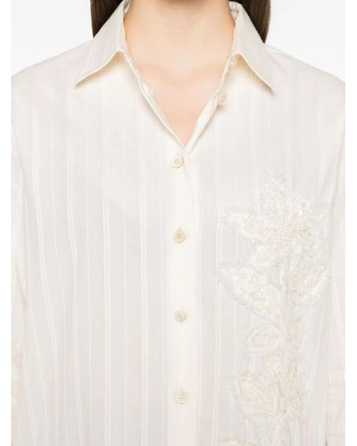 Golden Goose Deluxe Brand White Cotton Sequined Shirt