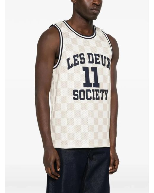 Les Deux White "Silas" Mesh Tank Top for men