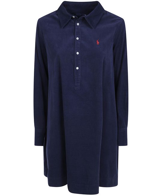 Polo Ralph Lauren Blue Woven A Line Dress