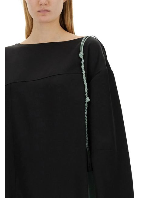 Jil Sander Black Asymmetrical Top