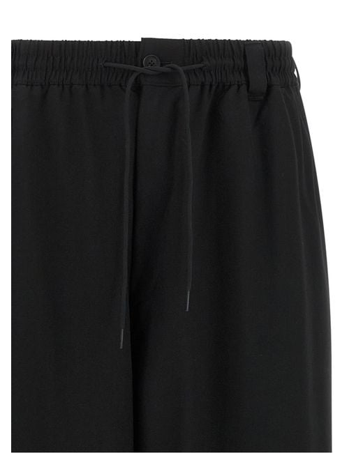 Y-3 Black 'D-Ring' Wide Pants for men
