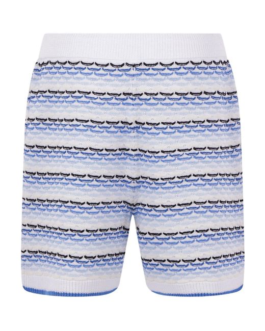 Casablanca Blue Cotton Viscose Tuck Stitch for men