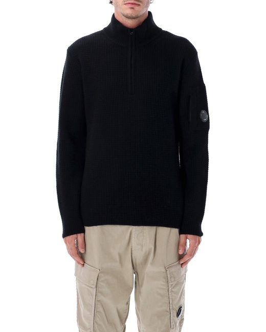 C P Company Blue C.P. Company Wool Zip Sweater for men