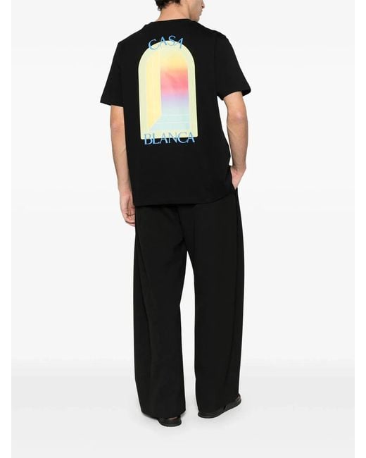 Casablanca Black Lárche Graphic Classic T-Shirt for men