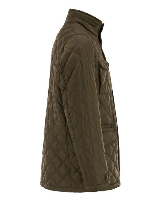 Herno Green Field Jacket With Diamond Quilting for men