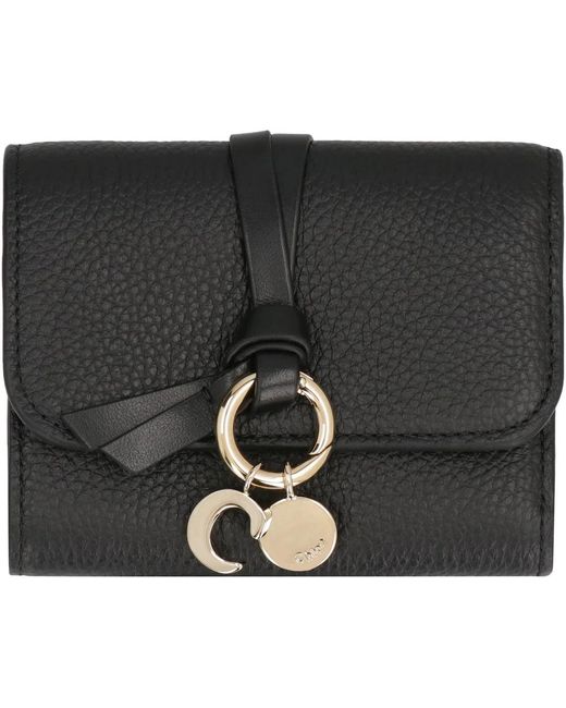 Chloé Black Small Alphabet Trifold Wallet