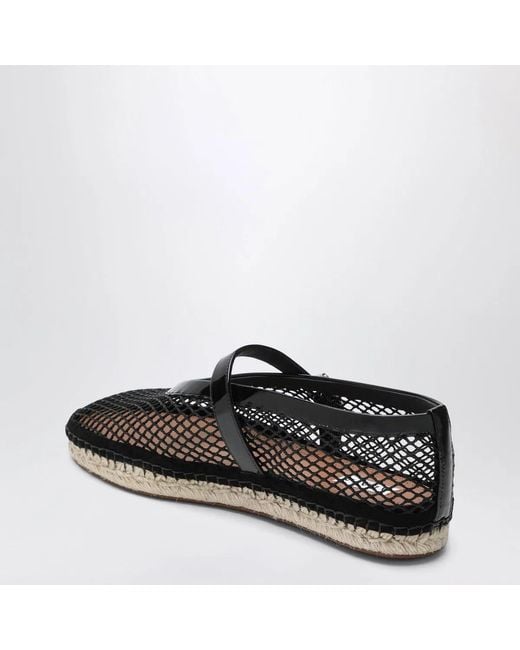 Alaïa Black Alaia Mesh And Patent Leather Espadrilles
